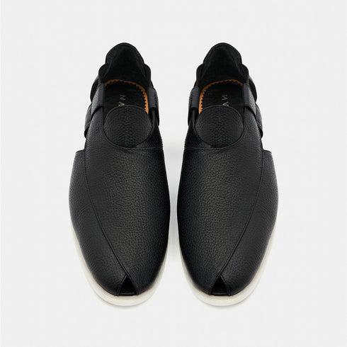 Summer Peshauri | Solid Black Leather